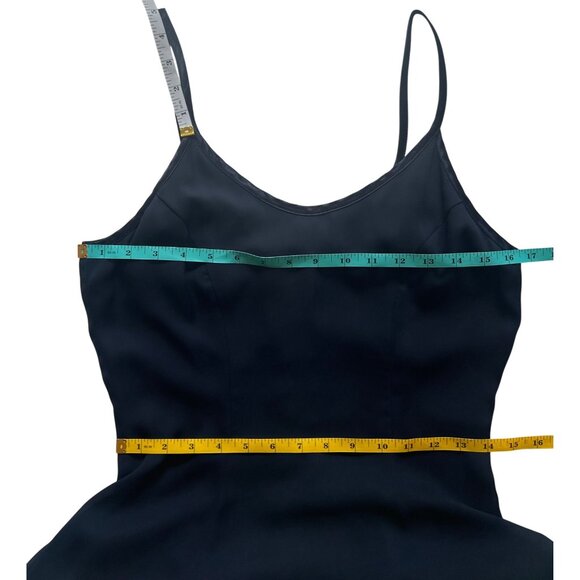 VTG Roberta Navy Small (est.) Maxi Slip Dress Asymmetrical Hem Fairy Whimsy Goth - Picture 6 of 7